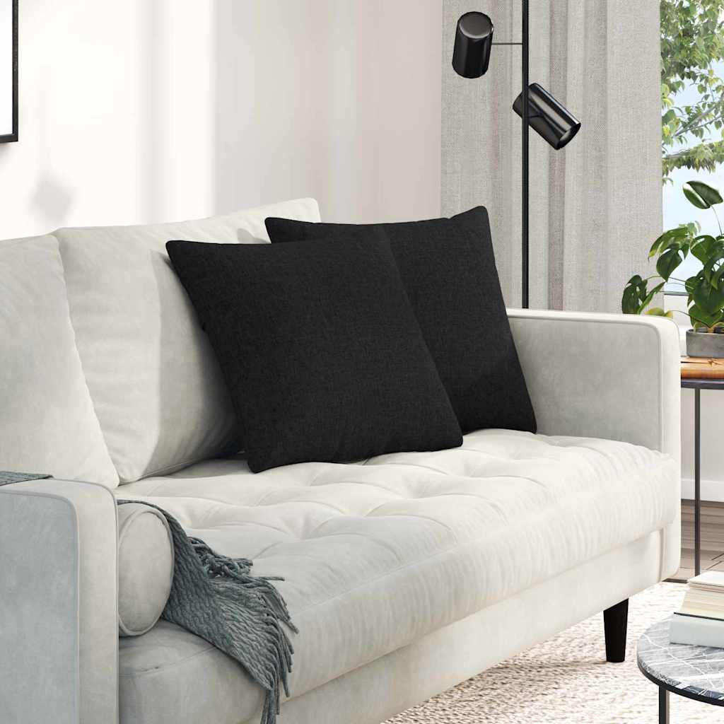 vidaXL Poduszki na sofę 2 pcs Czarny 45 x 45 cm tkanina