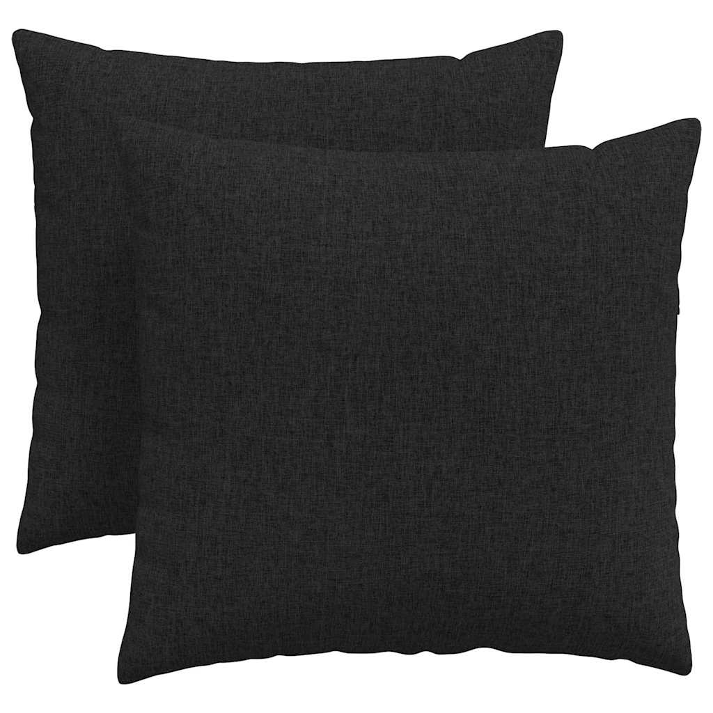 vidaXL Poduszki na sofę 2 pcs Czarny 45 x 45 cm tkanina