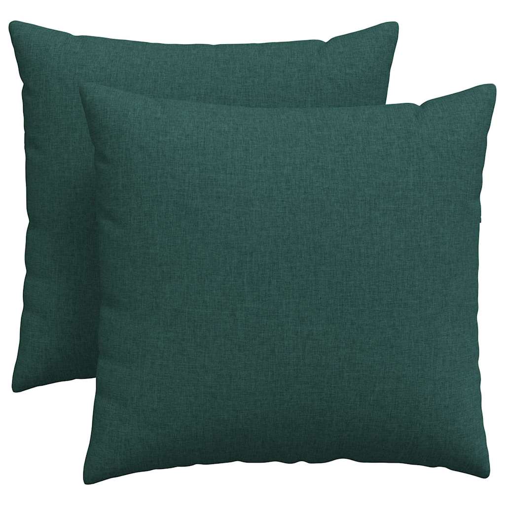 vidaXL Poduszki na sofę 2 pcs Ciemna zieleń 45 x 45 cm tkanina