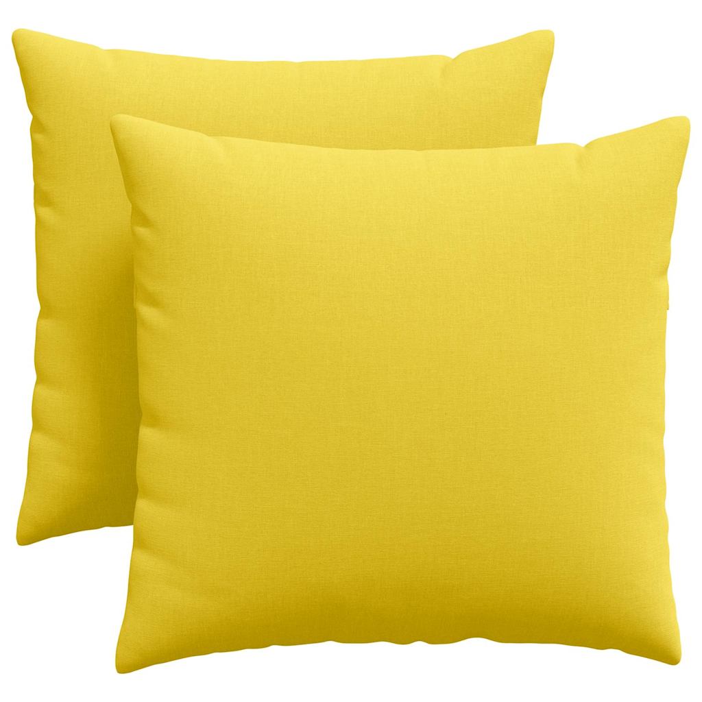 vidaXL Poduszki na sofę 2 pcs Jasnożółty 45 x 45 cm tkanina
