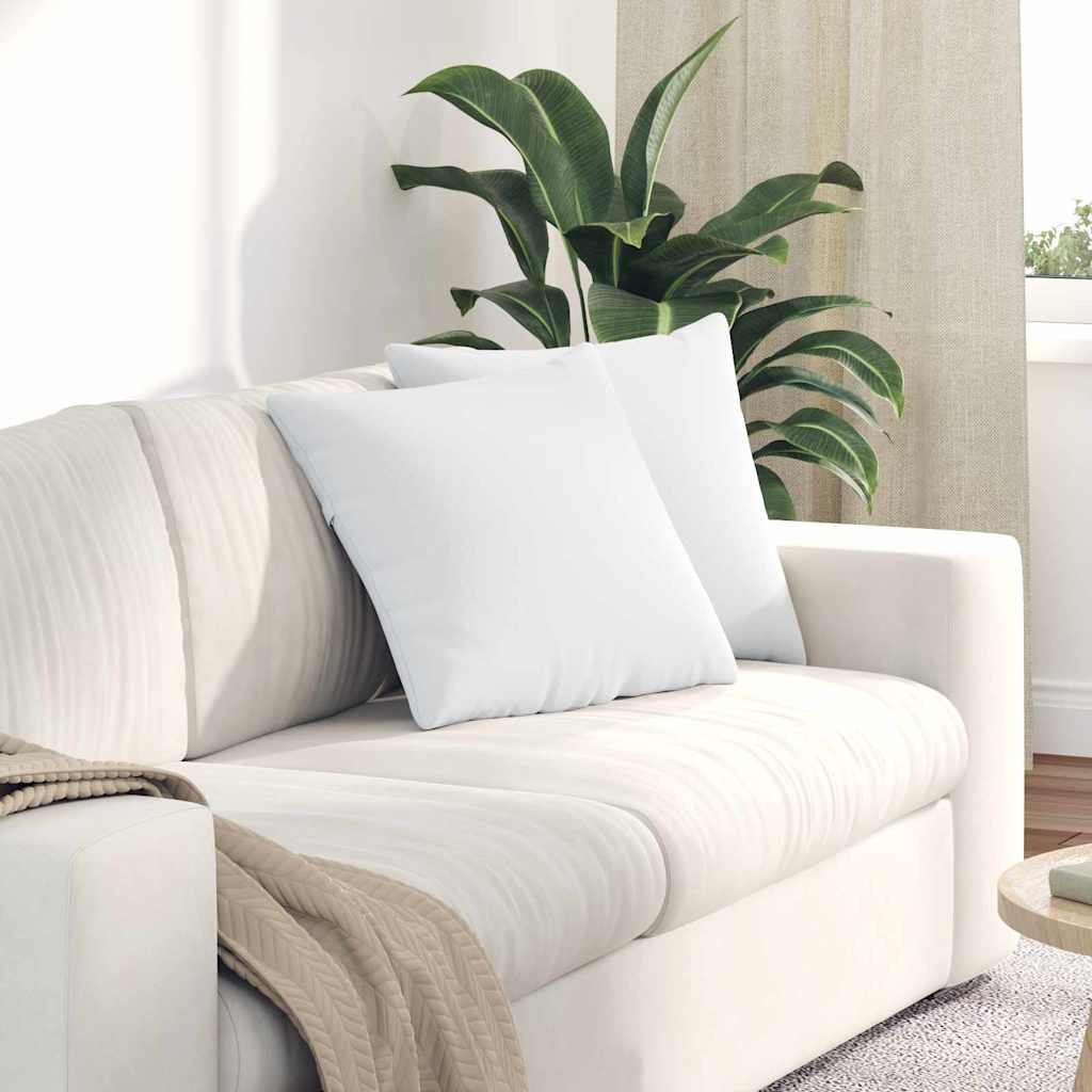 vidaXL Poduszki na sofę 2 pcs Biały 45 x 45 cm tkanina