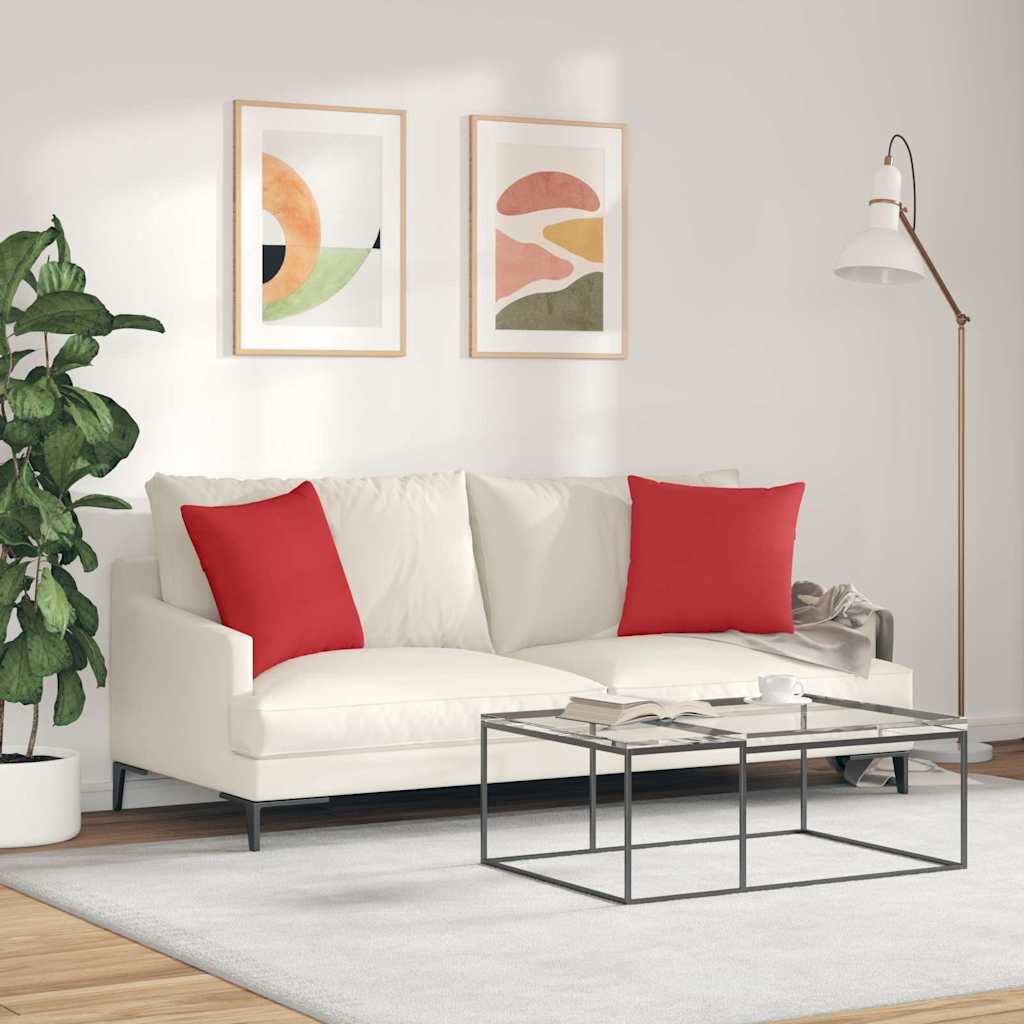 vidaXL Poduszki na sofę 2 pcs Czerwony 45 x 45 cm tkanina