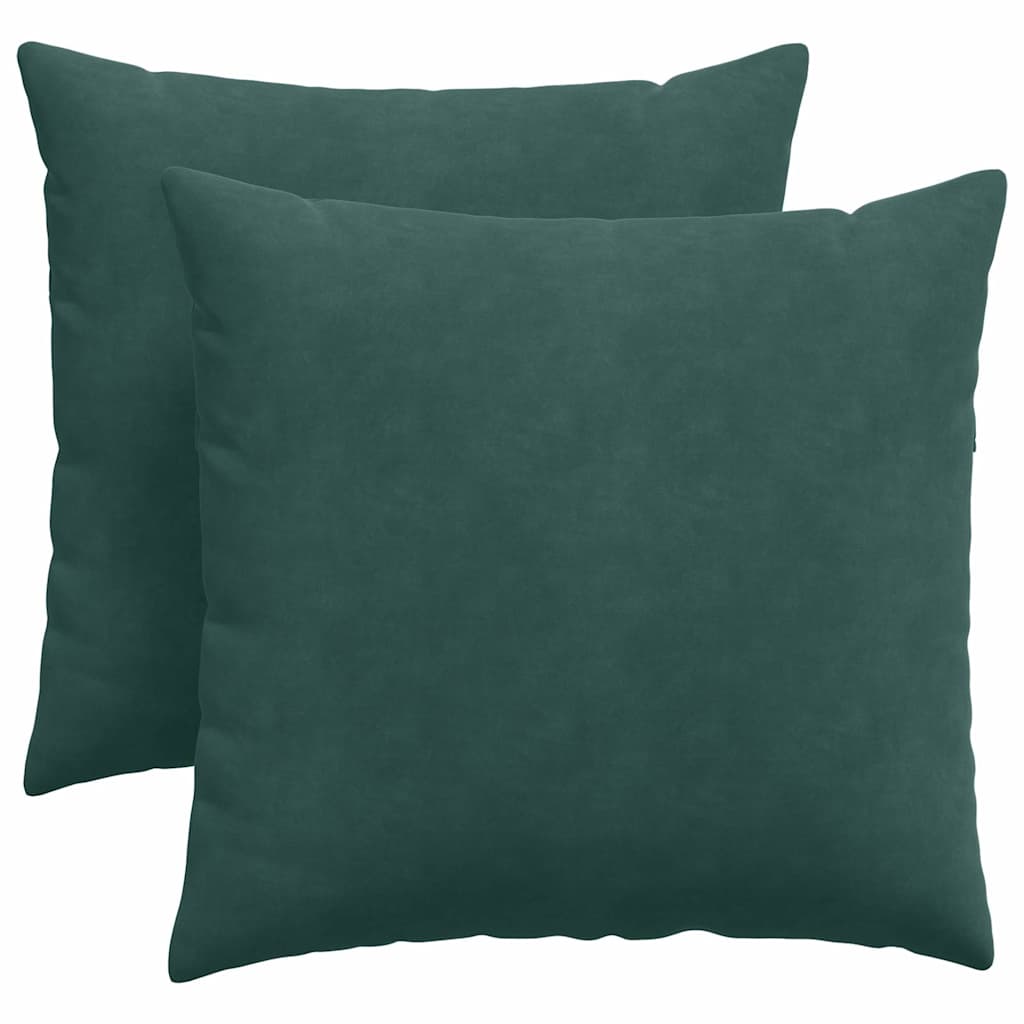vidaXL Poduszki na sofę 2 pcs Ciemna zieleń 45 x 45 cm