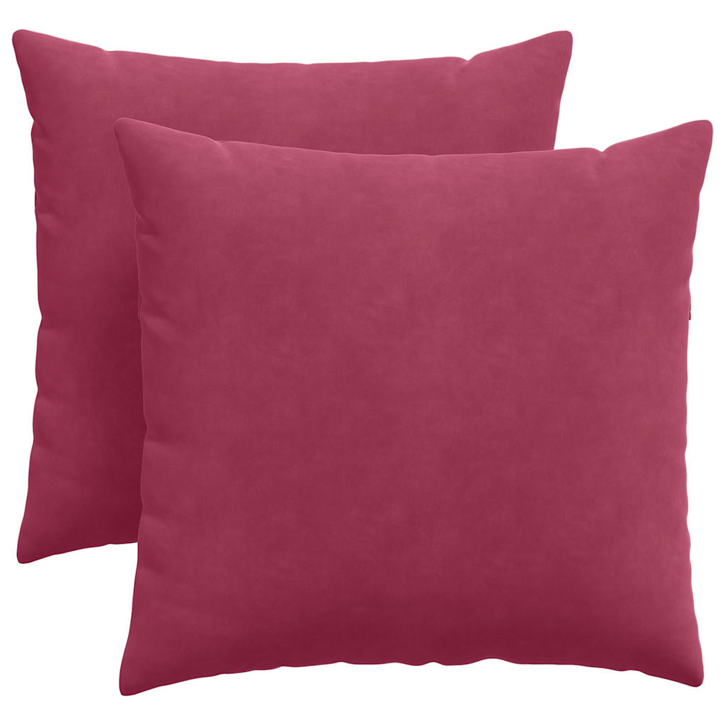 vidaXL Poduszki na sofę 2 pcs Czerwone wino 45 x 45 cm