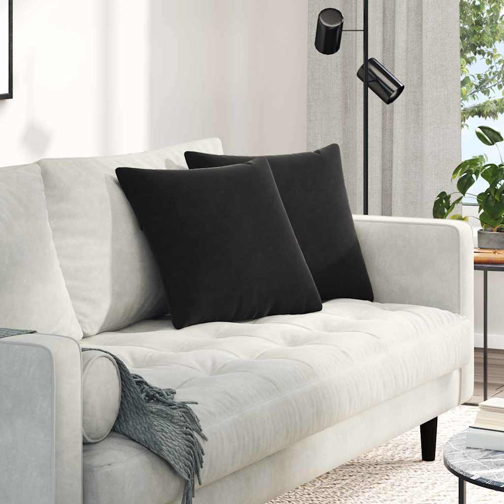 vidaXL Poduszki na sofę 2 pcs Czarny 45 x 45 cm Tkanina sztruksowa