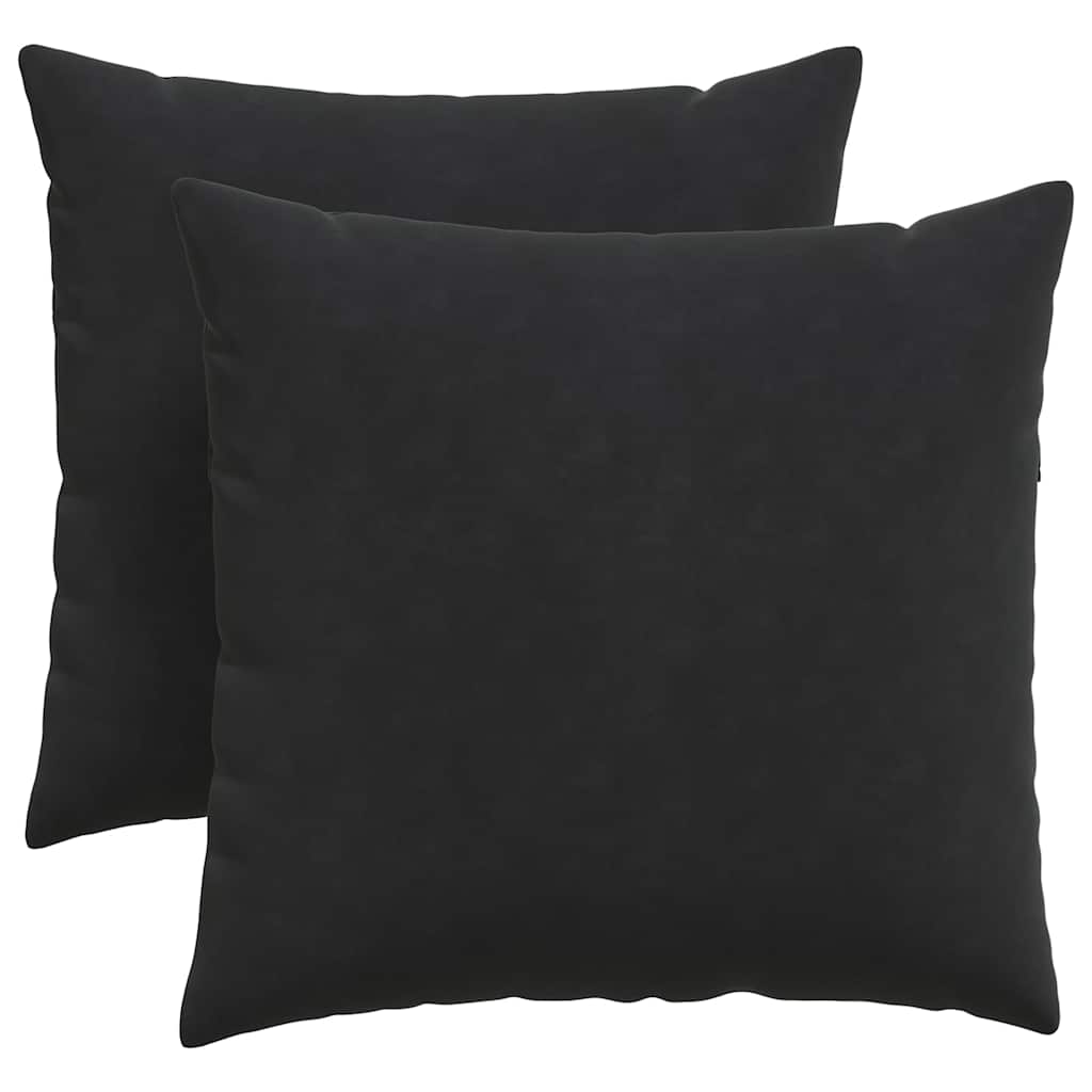 vidaXL Poduszki na sofę 2 pcs Czarny 45 x 45 cm Tkanina sztruksowa