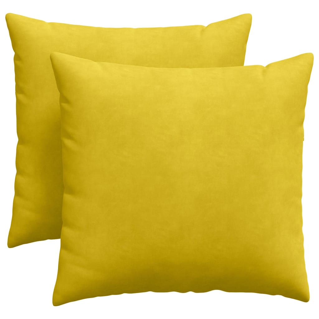 vidaXL Poduszki na sofę 2 pcs Żółty 45 x 45 cm Tkanina sztruksowa