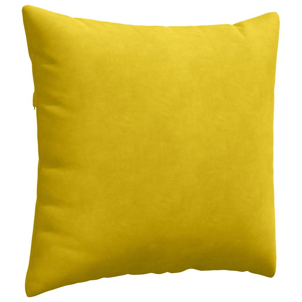 vidaXL Poduszki na sofę 2 pcs Żółty 45 x 45 cm Tkanina sztruksowa