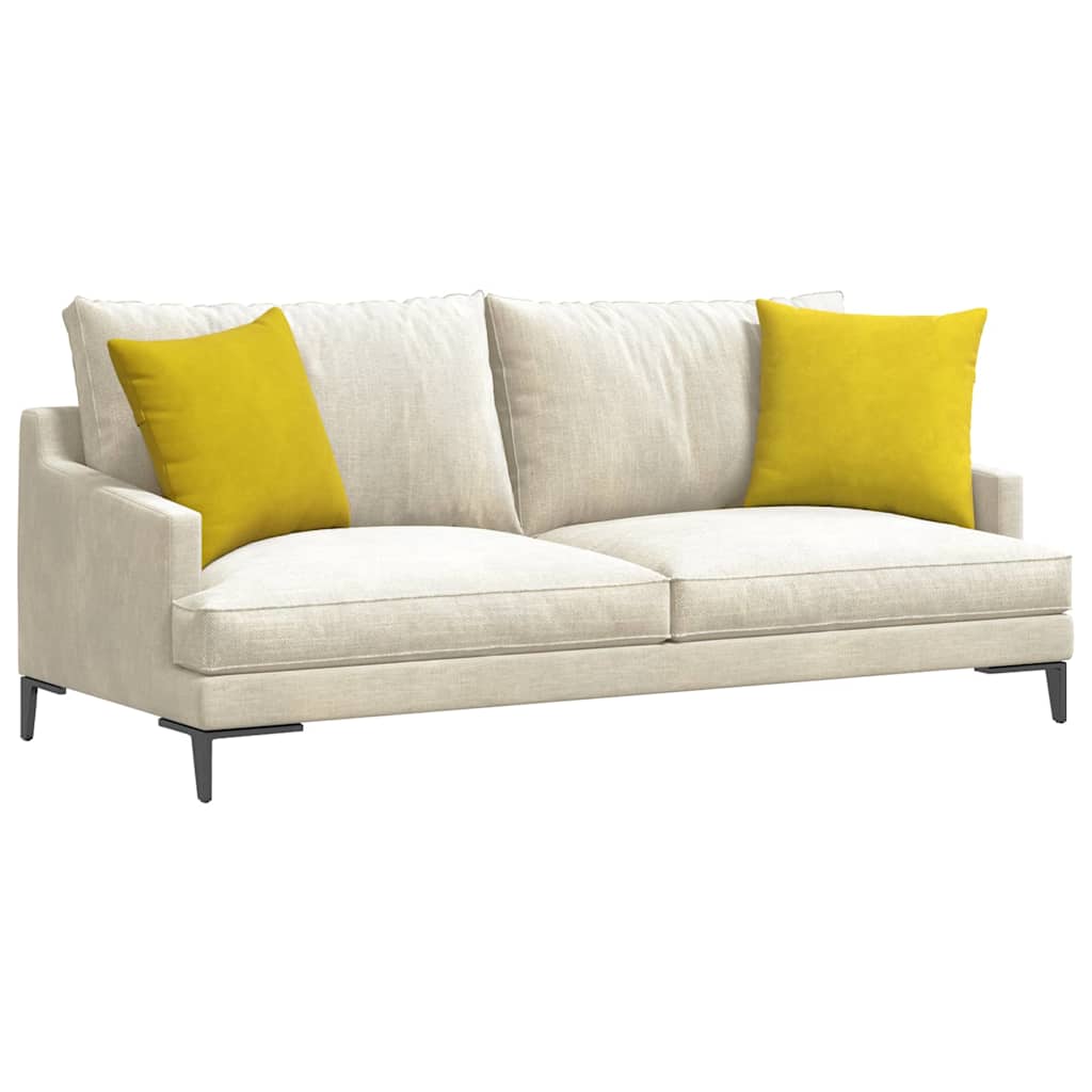 vidaXL Poduszki na sofę 2 pcs Żółty 45 x 45 cm Tkanina sztruksowa
