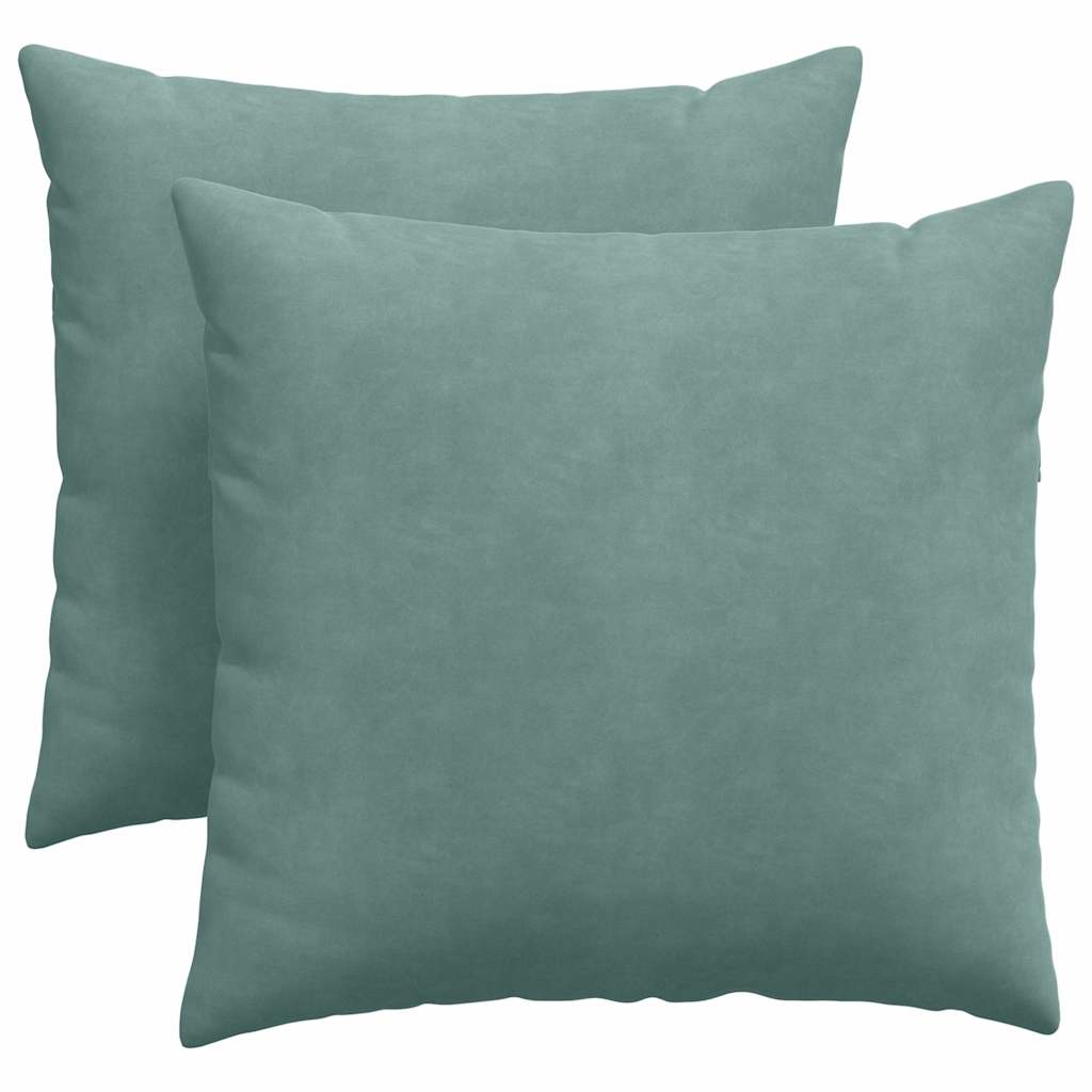 vidaXL Poduszki na sofę 2 pcs Zielony morski 45 x 45 cm