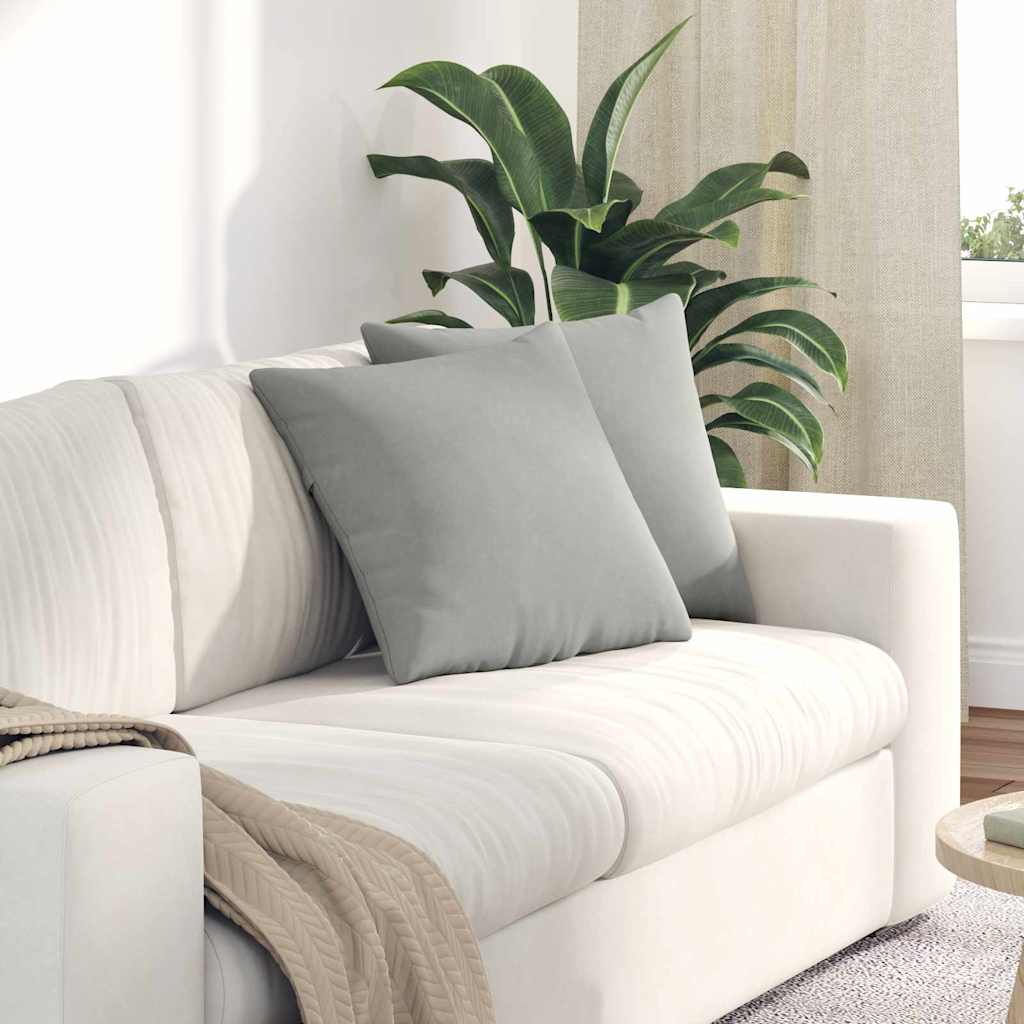 vidaXL Poduszki na sofę 2 pcs Jasnoszary 45 x 45 cm tkanina