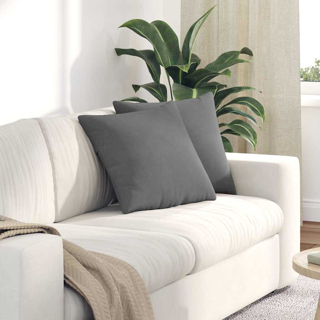 vidaXL Poduszki na sofę 2 pcs Ciemnoszary 45 x 45 cm tkanina