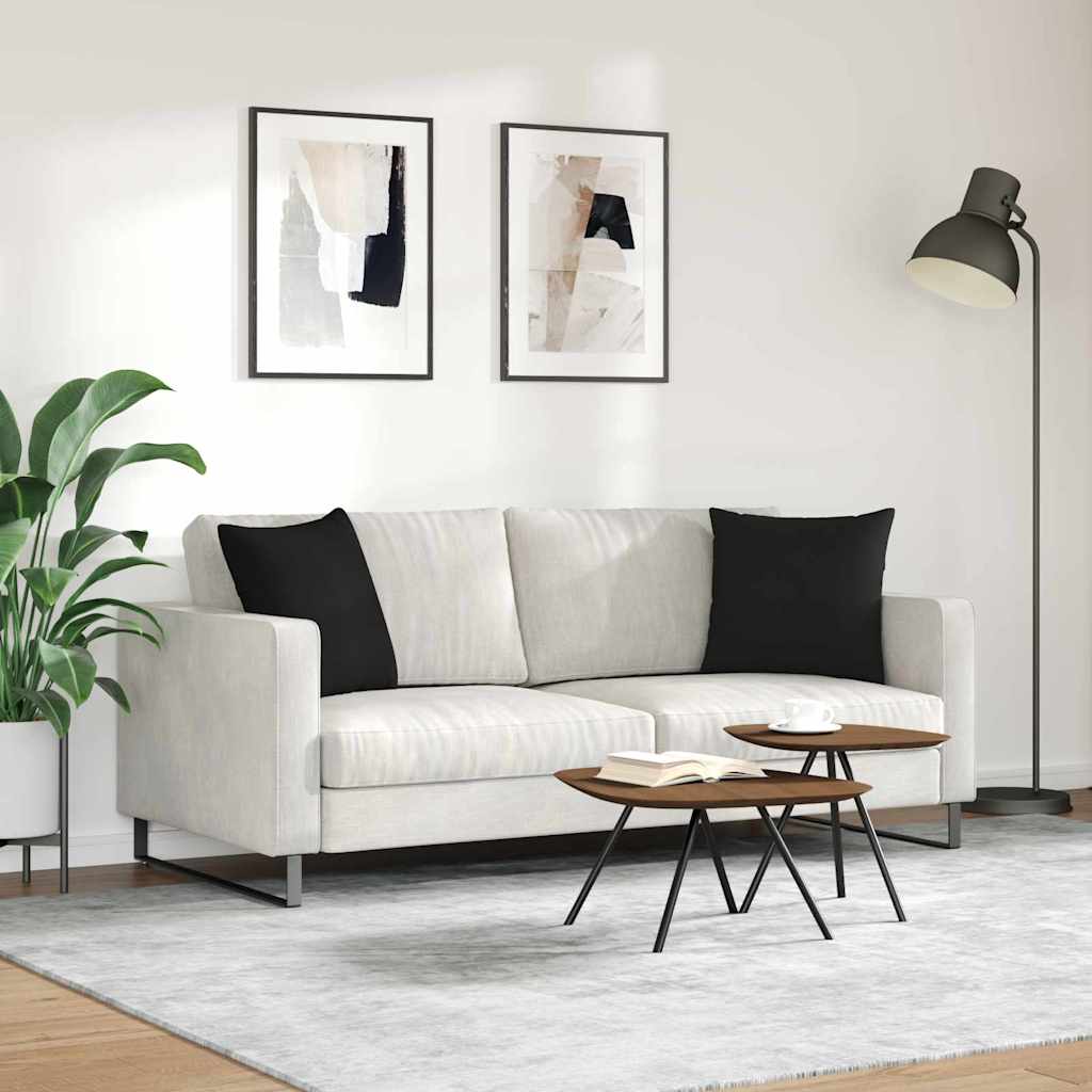 vidaXL Poduszki na sofę 2 pcs Czarny 45 x 45 cm tkanina