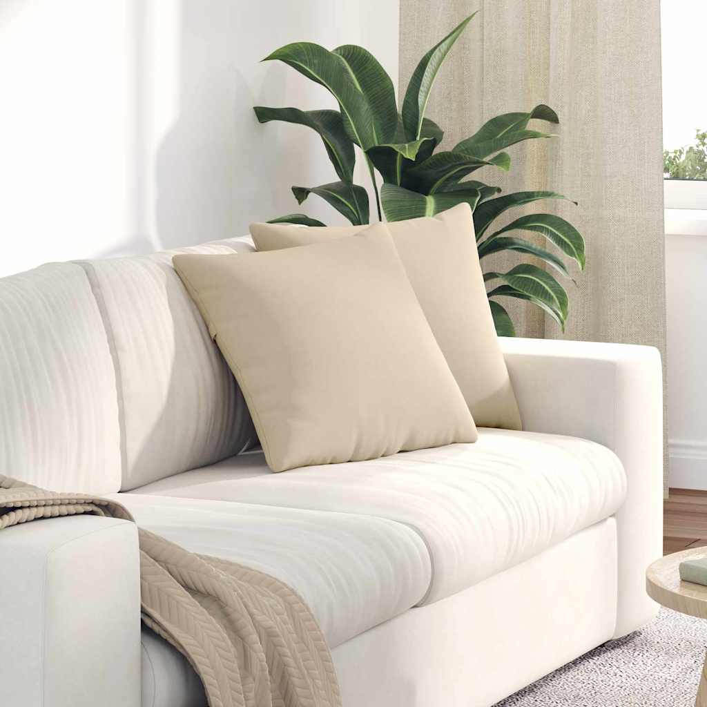vidaXL Poduszki na sofę 2 pcs Kremowy 45 x 45 cm tkanina