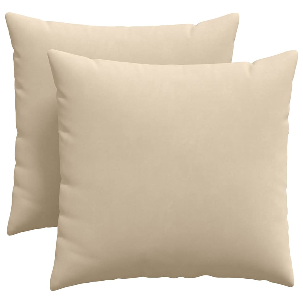 vidaXL Poduszki na sofę 2 pcs Kremowy 45 x 45 cm tkanina