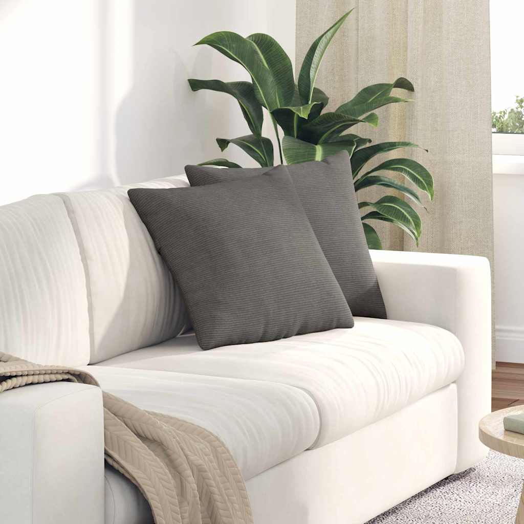 vidaXL Poduszki na sofę 2 pcs Jasnoszary 45 x 45 cm Tkanina sztruksowa