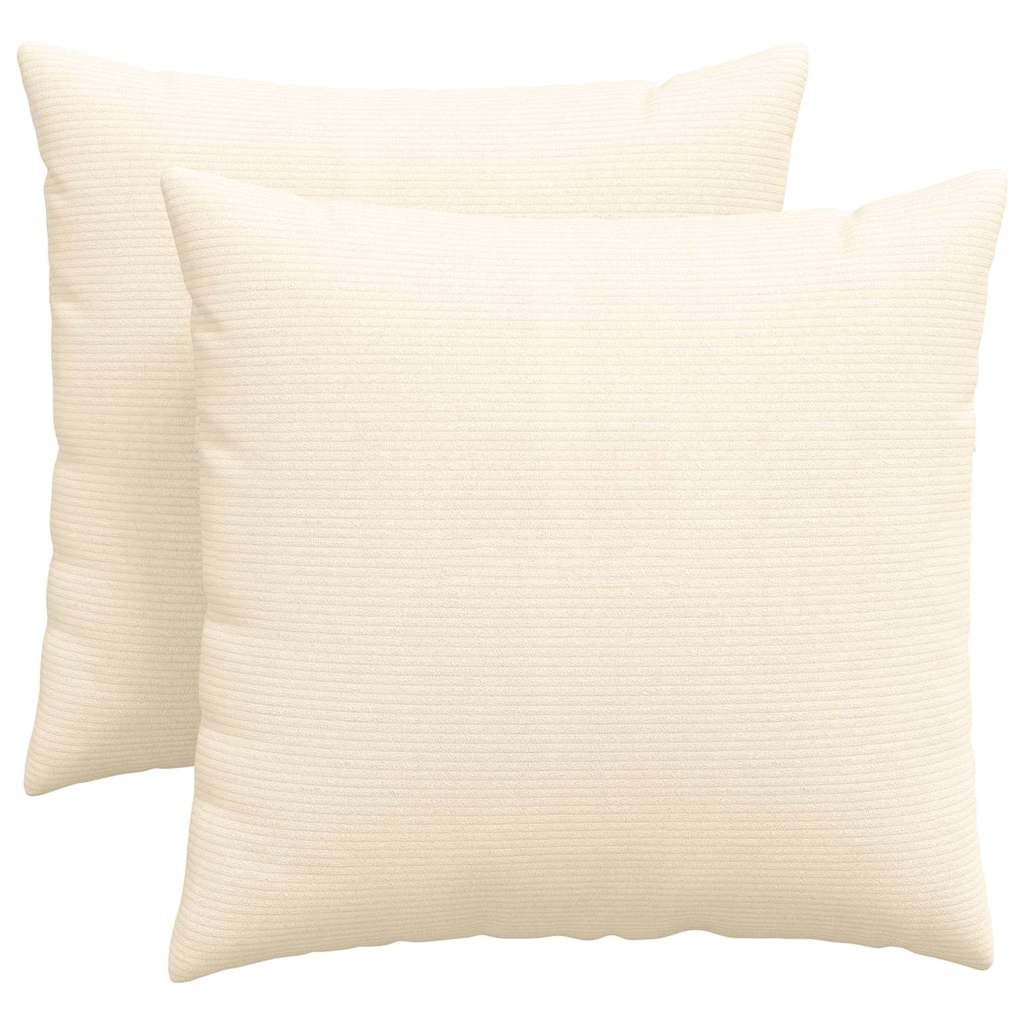 vidaXL Poduszki na sofę 2 pcs Kremowy 45 x 45 cm Tkanina sztruksowa