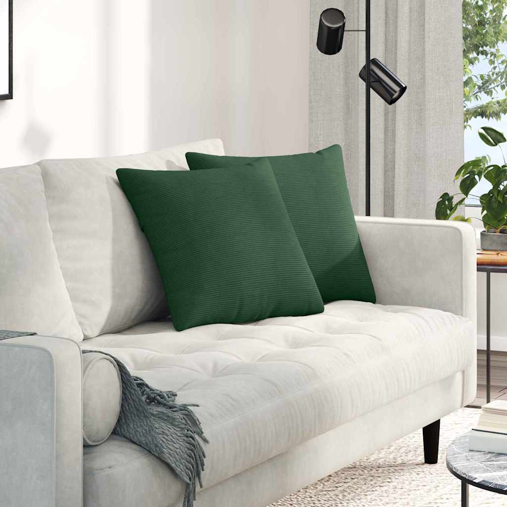 vidaXL Poduszki na sofę 2 pcs Ciemna zieleń 45 x 45 cm
