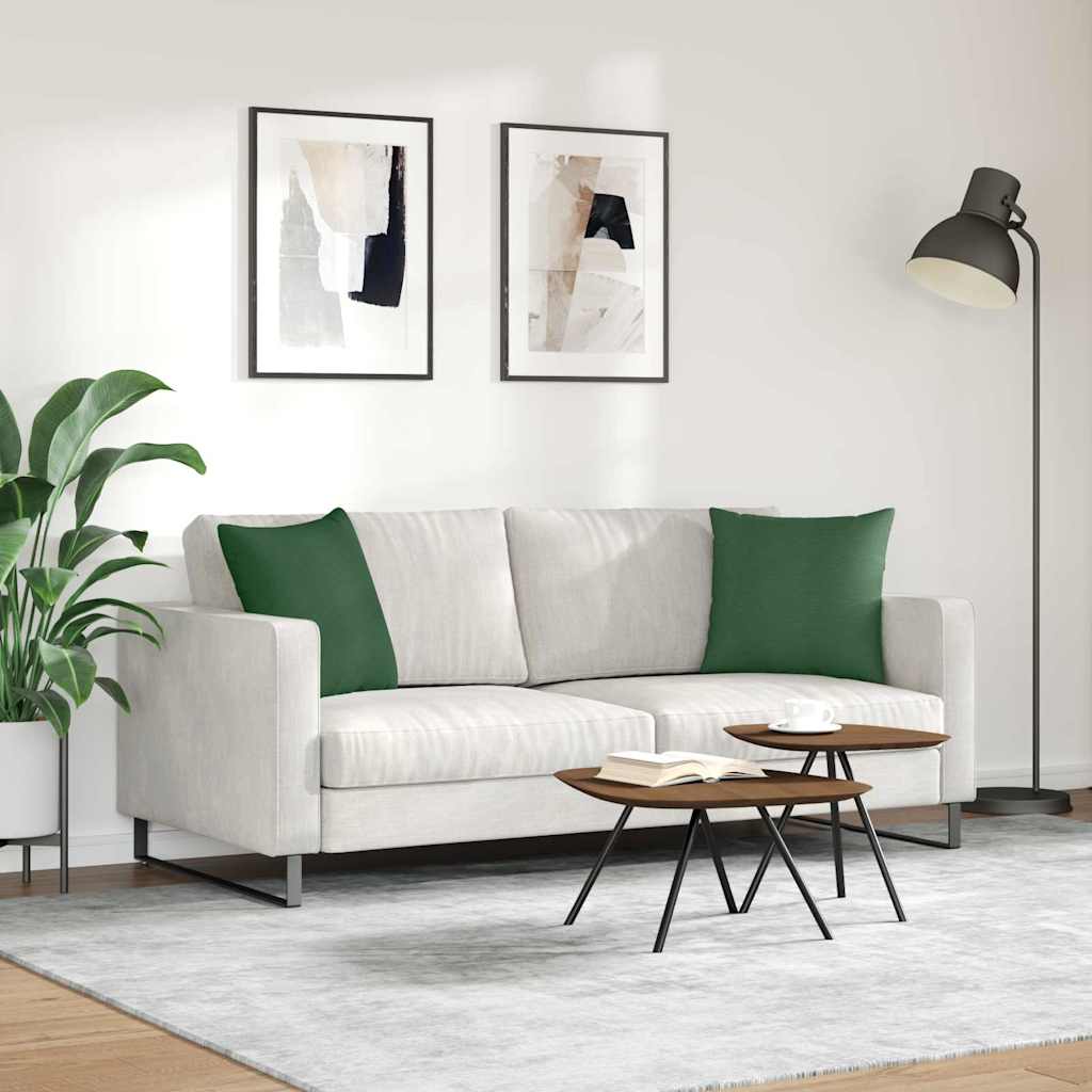 vidaXL Poduszki na sofę 2 pcs Ciemna zieleń 45 x 45 cm
