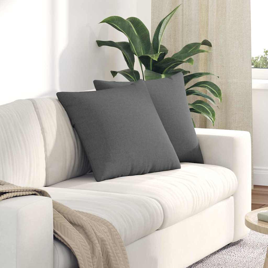 vidaXL Poduszki na sofę 2 pcs Ciemnoszary 50 x 50 cm tkanina