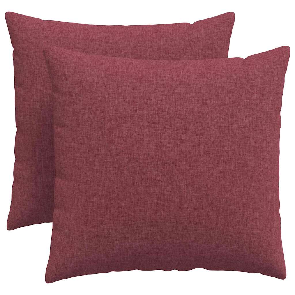 vidaXL Poduszki na sofę 2 pcs Czerwone wino 50 x 50 cm tkanina