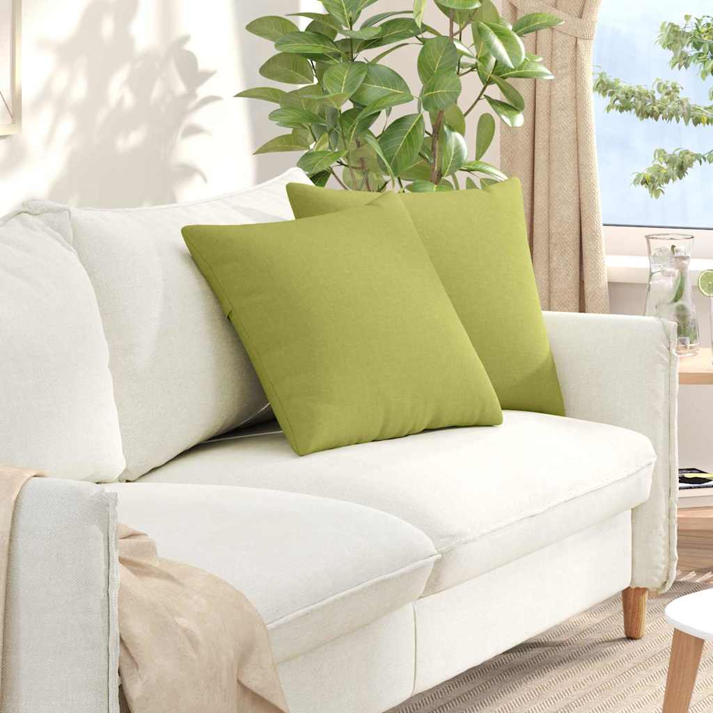 vidaXL Poduszki na sofę 2 pcs Jasnozielony 50 x 50 cm tkanina