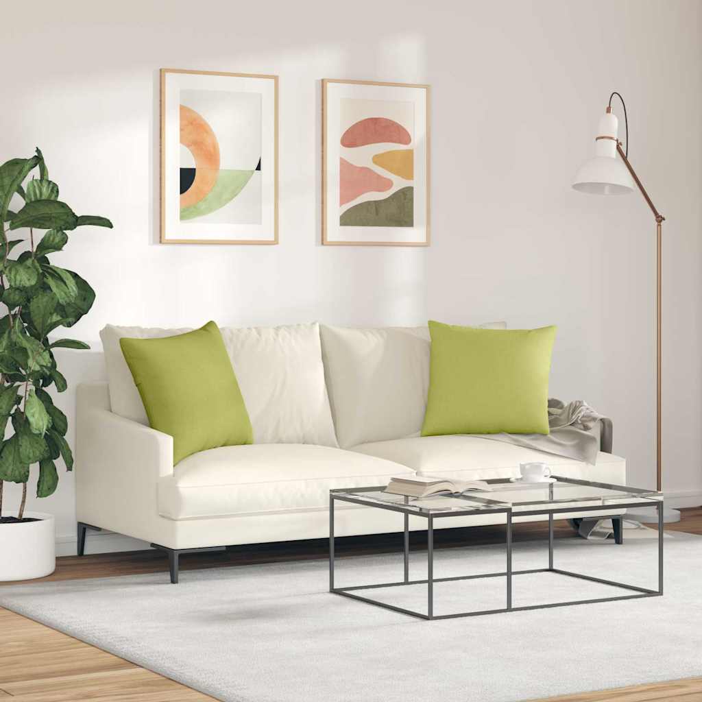 vidaXL Poduszki na sofę 2 pcs Jasnozielony 50 x 50 cm tkanina