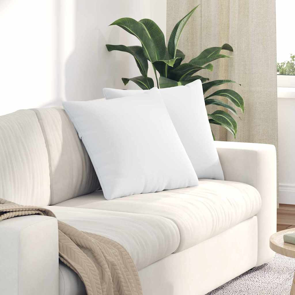 vidaXL Poduszki na sofę 2 pcs Biały 50 x 50 cm tkanina