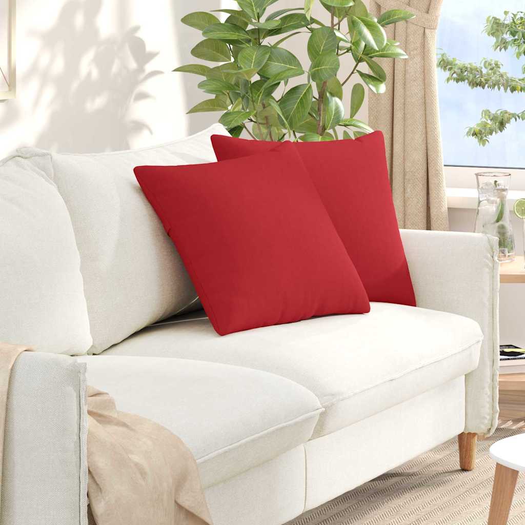 vidaXL Poduszki na sofę 2 pcs Czerwony 50 x 50 cm tkanina