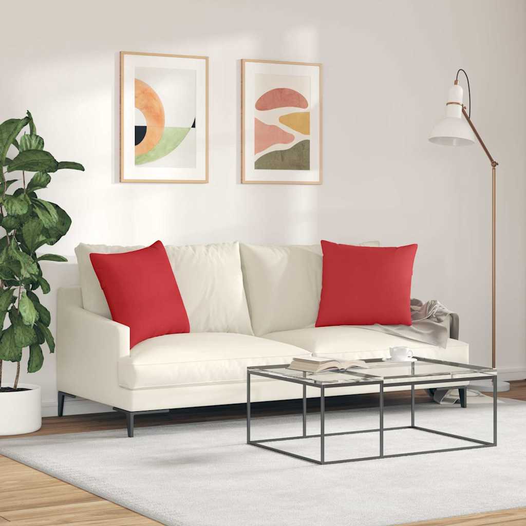 vidaXL Poduszki na sofę 2 pcs Czerwony 50 x 50 cm tkanina