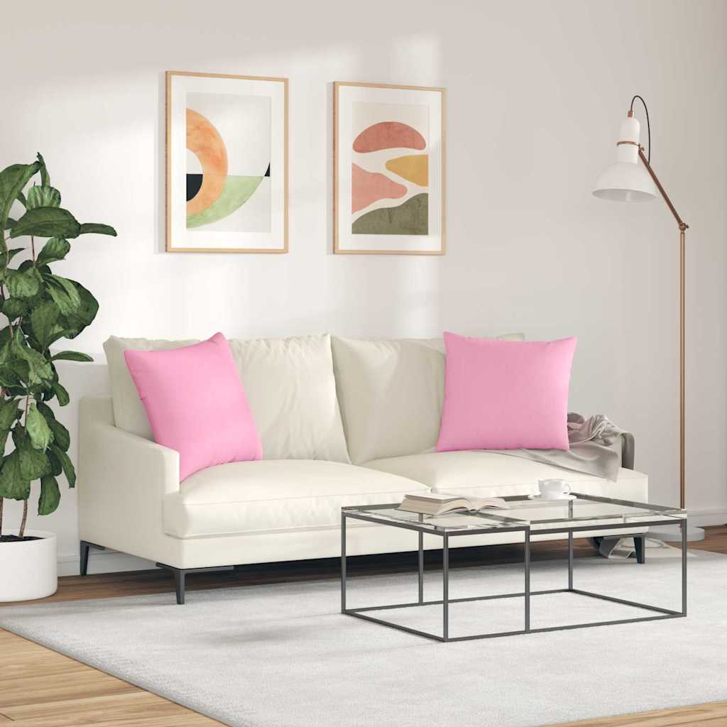 vidaXL Poduszki na sofę 2 pcs Różowy 50 x 50 cm tkanina