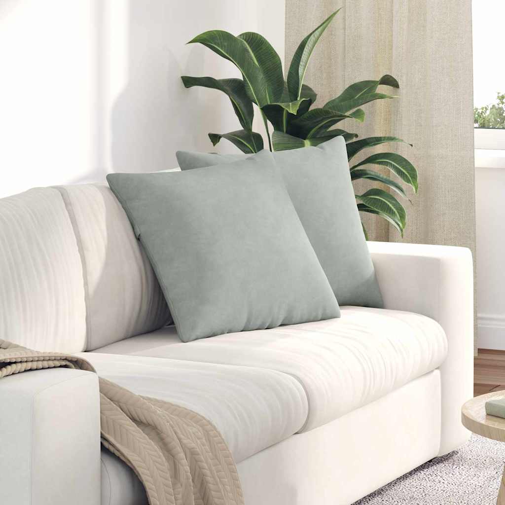 vidaXL Poduszki na sofę 2 pcs Jasnoszary 50 x 50 cm Tkanina sztruksowa