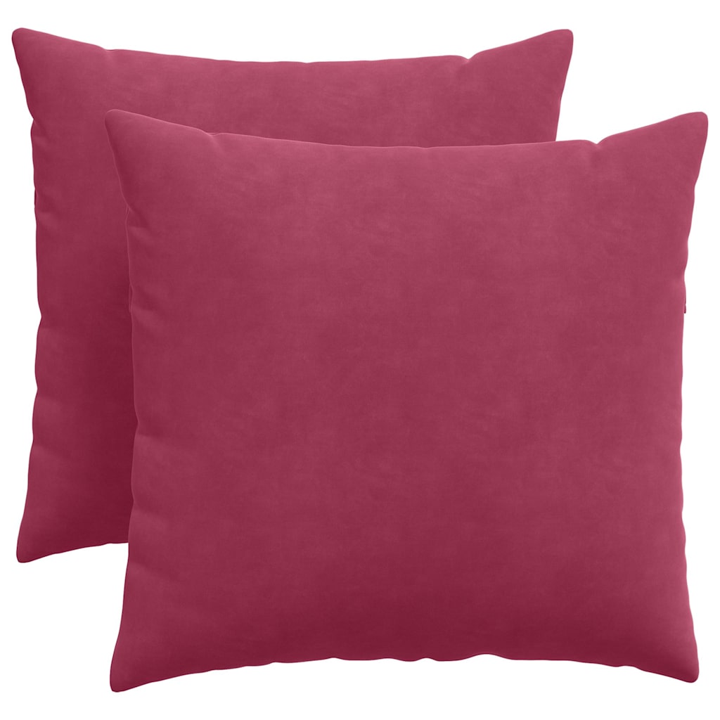 vidaXL Poduszki na sofę 2 pcs Czerwone wino 50 x 50 cm
