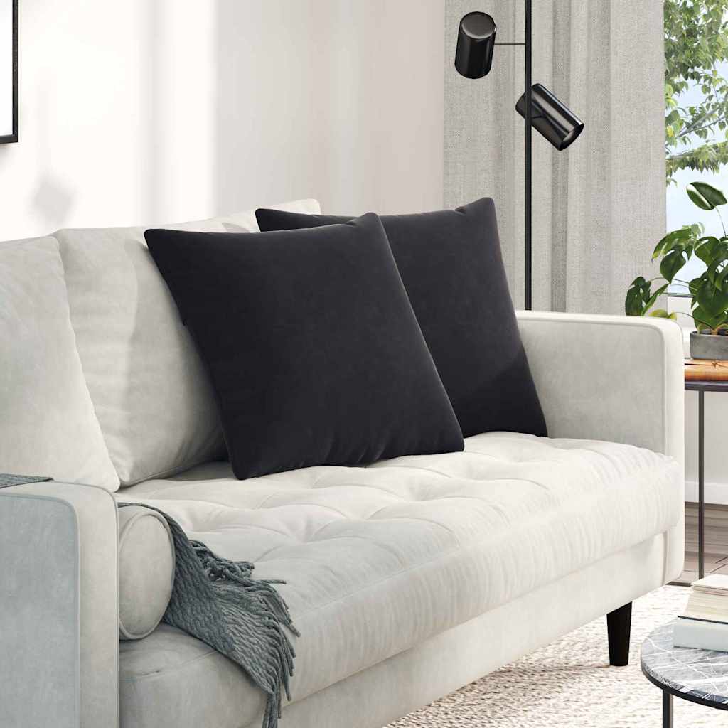 vidaXL Poduszki na sofę 2 pcs Czarny 50 x 50 cm Tkanina sztruksowa