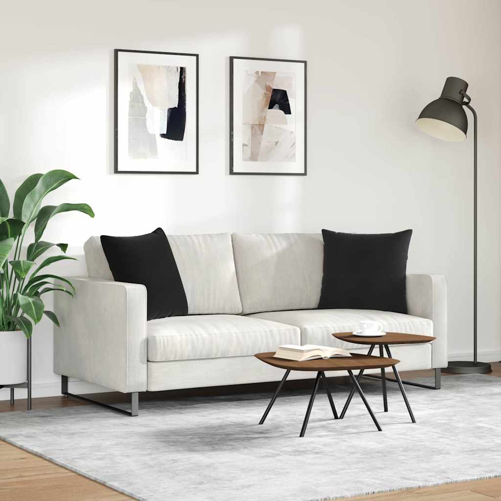 vidaXL Poduszki na sofę 2 pcs Czarny 50 x 50 cm Tkanina sztruksowa