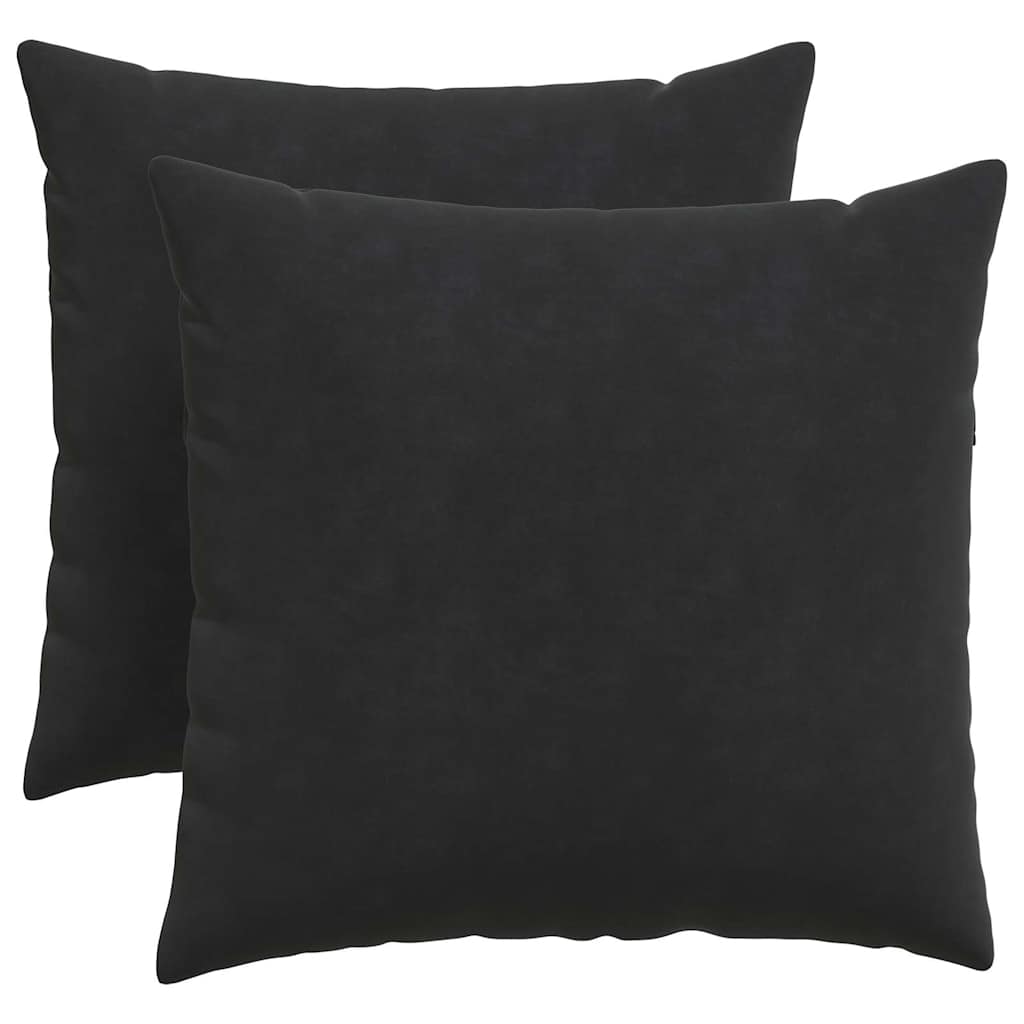 vidaXL Poduszki na sofę 2 pcs Czarny 50 x 50 cm Tkanina sztruksowa