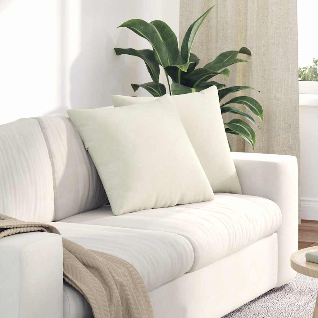 vidaXL Poduszki na sofę 2 pcs Kremowy 50 x 50 cm Tkanina sztruksowa