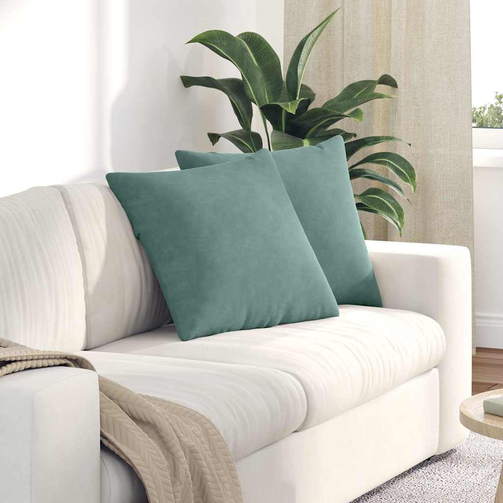 vidaXL Poduszki na sofę 2 pcs Zielony morski 50 x 50 cm