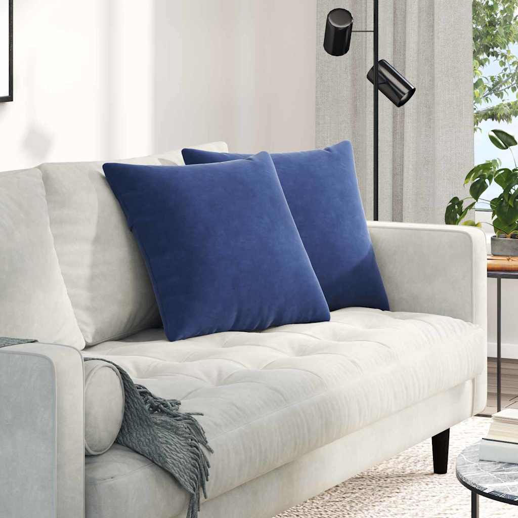 vidaXL Poduszki na sofę 2 pcs Niebieski policyjny 50 x 50 cm
