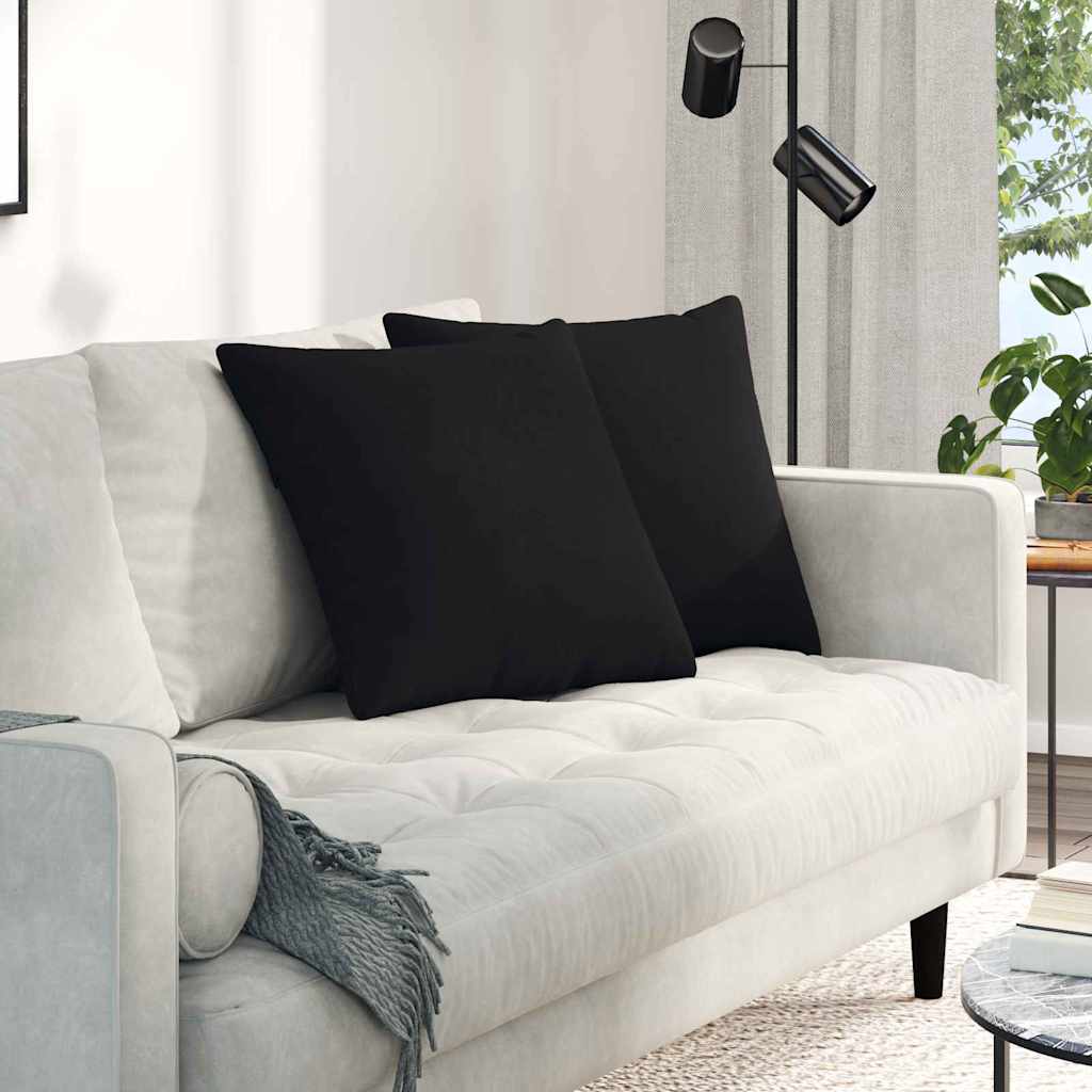 vidaXL Poduszki na sofę 2 pcs Czarny 50 x 50 cm tkanina