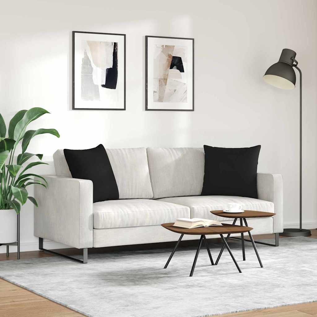 vidaXL Poduszki na sofę 2 pcs Czarny 50 x 50 cm tkanina