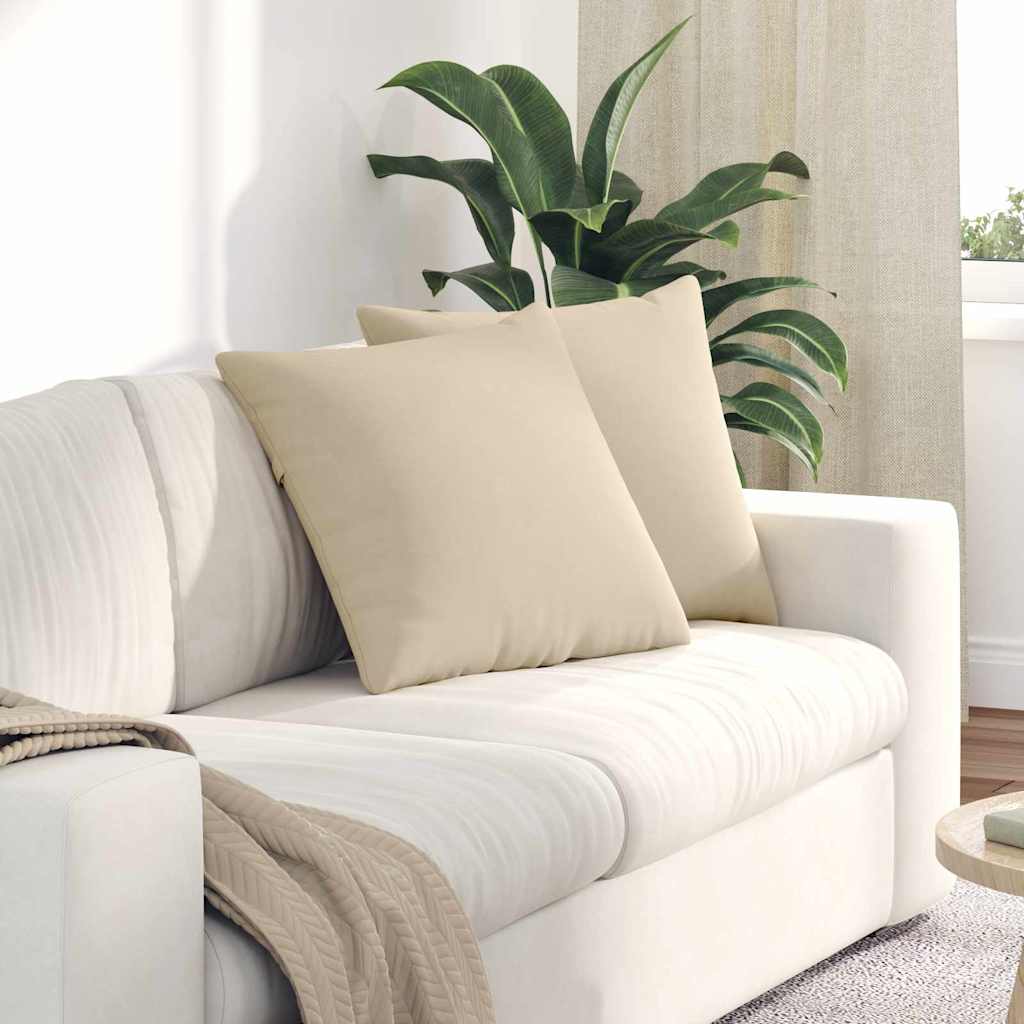 vidaXL Poduszki na sofę 2 pcs Kremowy 50 x 50 cm tkanina
