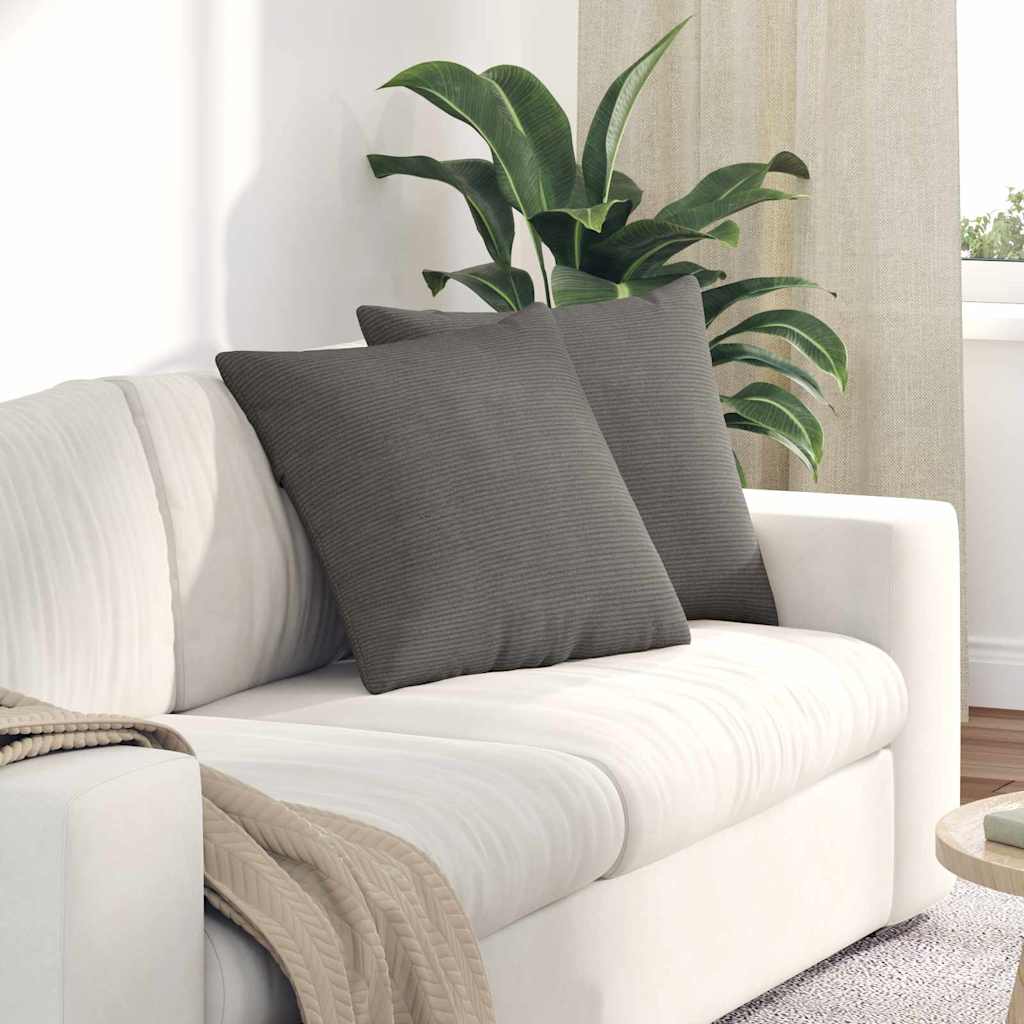 vidaXL Poduszki na sofę 2 pcs Jasnoszary 50 x 50 cm Tkanina sztruksowa