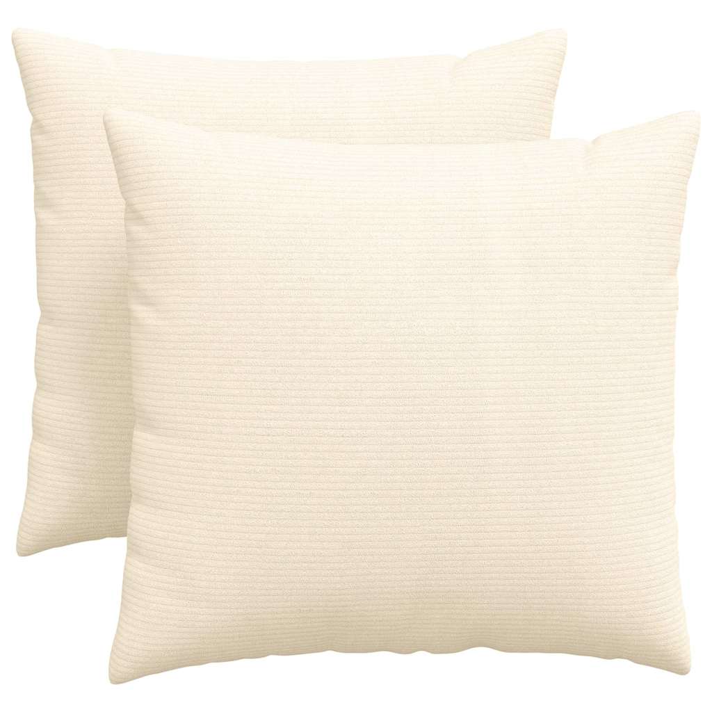 vidaXL Poduszki na sofę 2 pcs Kremowy 50 x 50 cm Tkanina sztruksowa