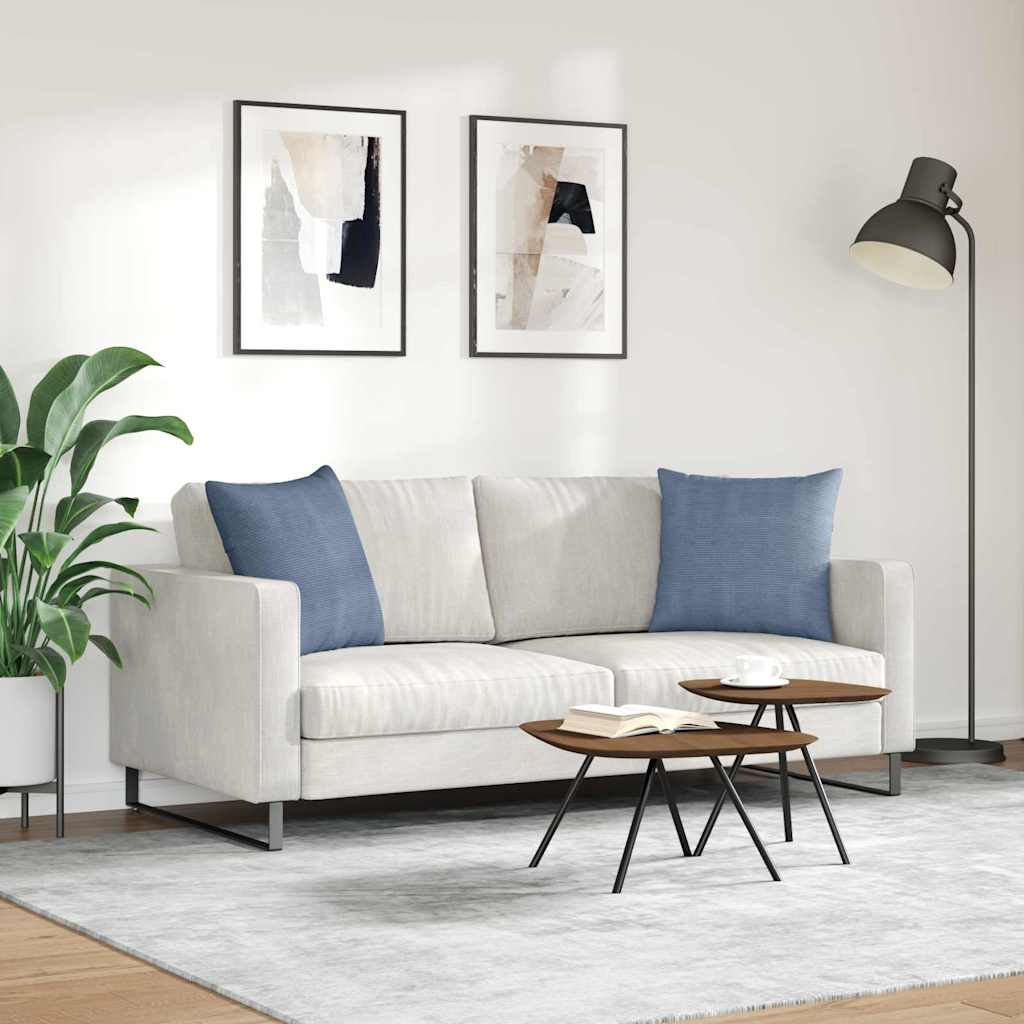 vidaXL Poduszki na sofę 2 pcs Niebieski 50 x 50 cm Tkanina sztruksowa