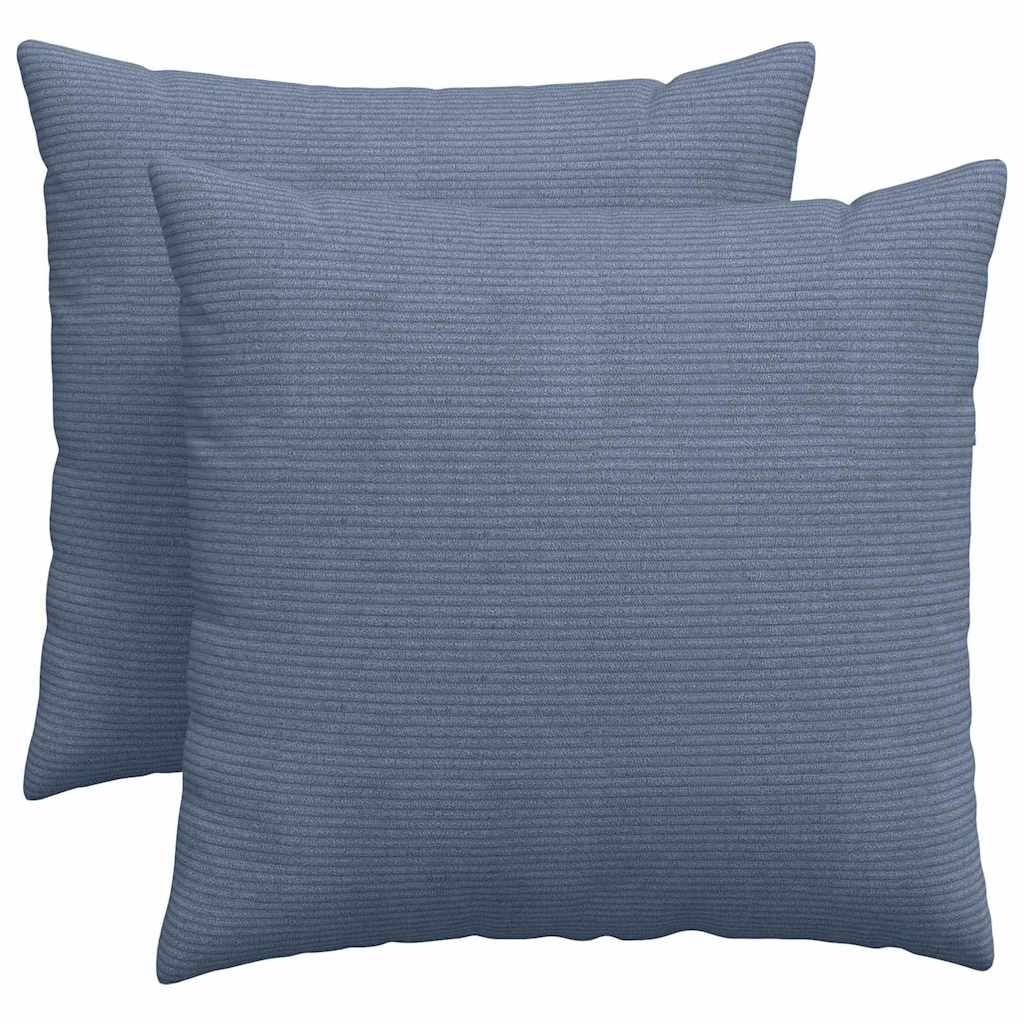 vidaXL Poduszki na sofę 2 pcs Niebieski 50 x 50 cm Tkanina sztruksowa
