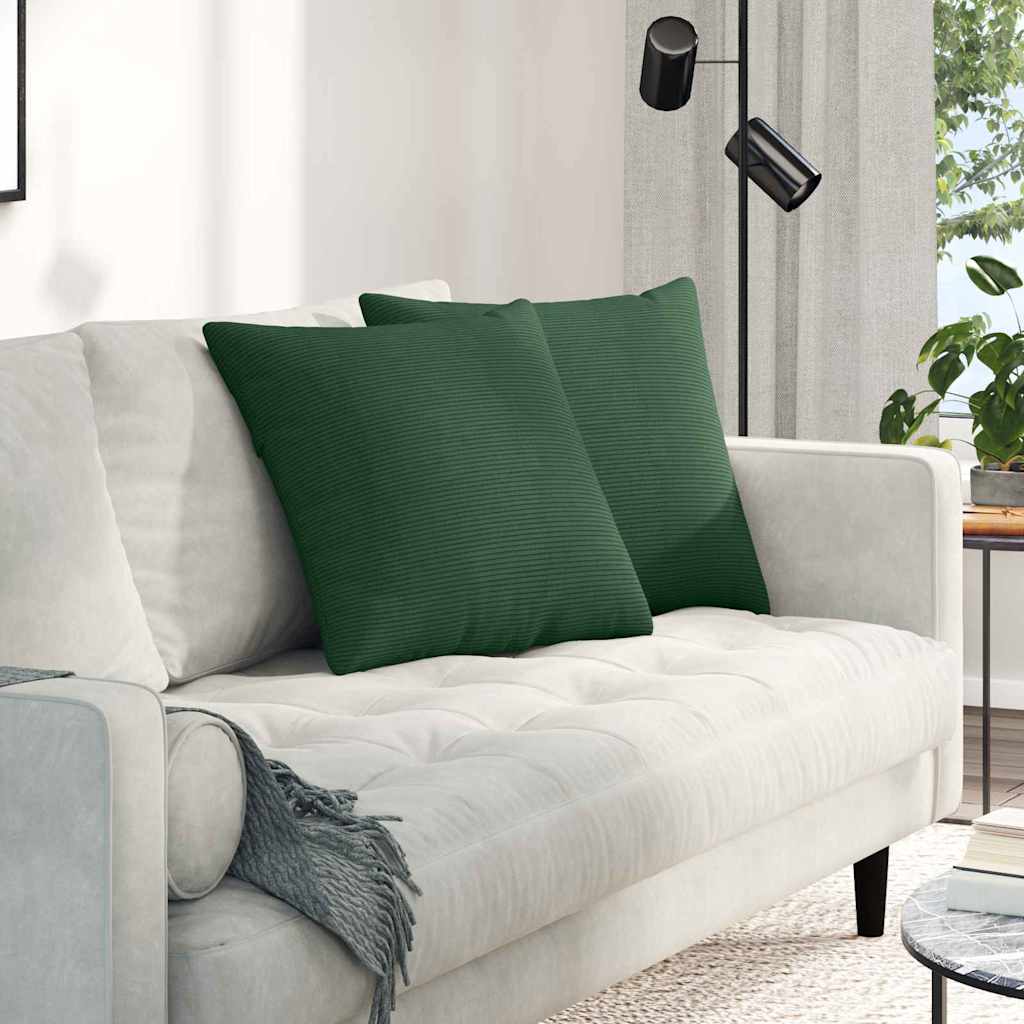 vidaXL Poduszki na sofę 2 pcs Ciemna zieleń 50 x 50 cm