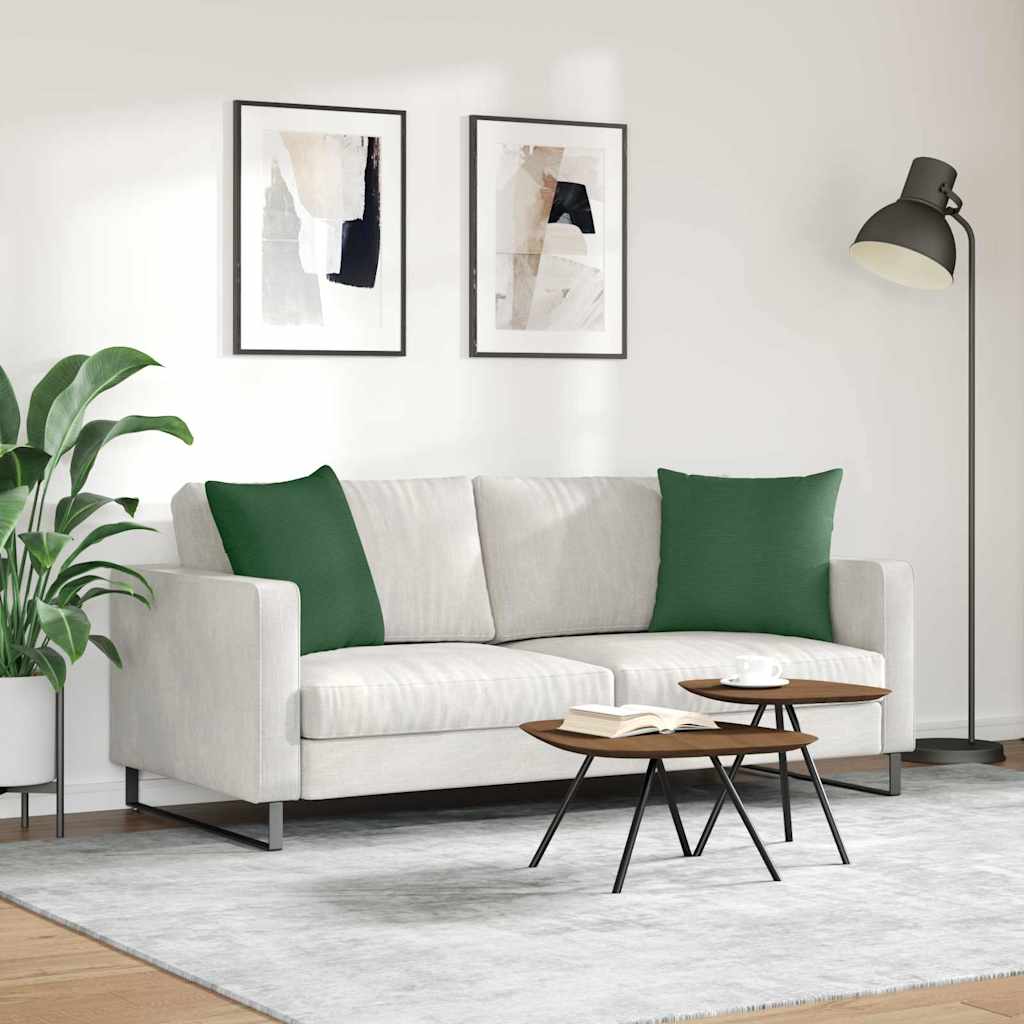 vidaXL Poduszki na sofę 2 pcs Ciemna zieleń 50 x 50 cm