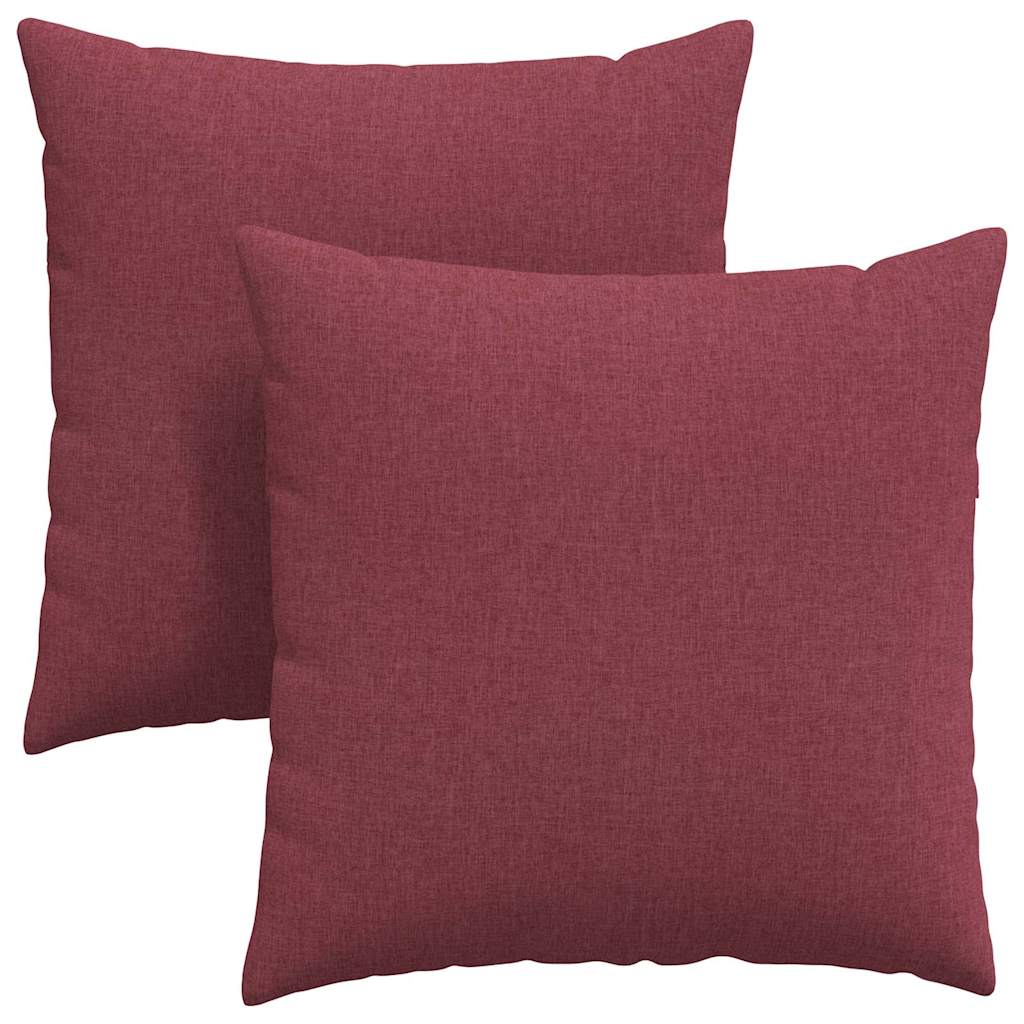 vidaXL Poduszki na sofę 2 pcs Czerwone wino 60 x 60 cm tkanina