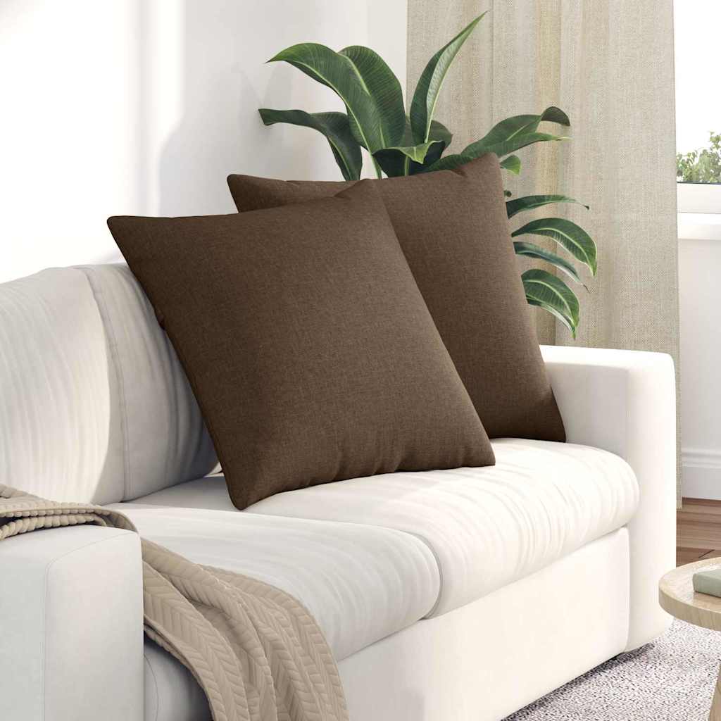 vidaXL Poduszki na sofę 2 pcs Brązowy 60 x 60 cm tkanina
